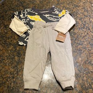 NWT Tea Collection Shirt and Pants Set - 3-6M